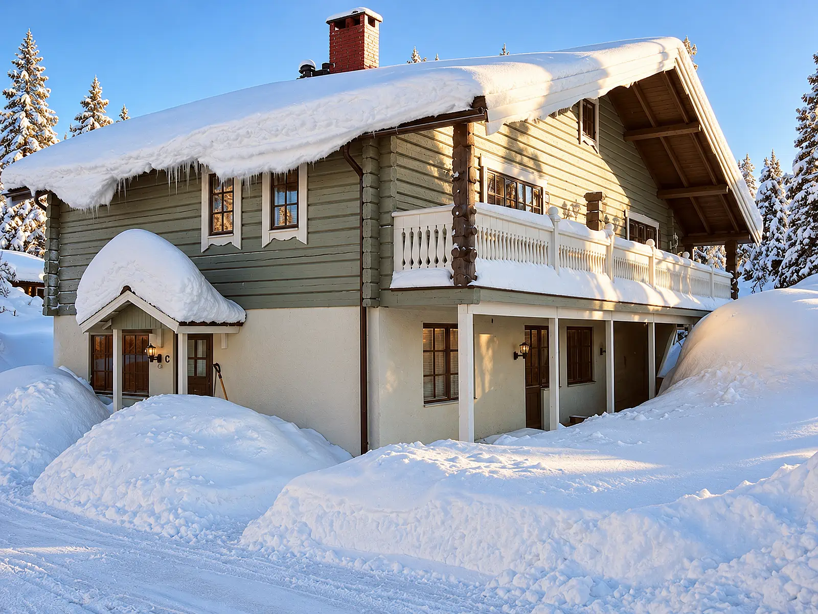 Gruven – fjällstuga omgiven av snö och fjällnatur